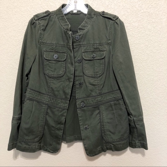 LOFT Jackets & Blazers - LOFT Ann Taylor Olive Green Utility Moto Jacket